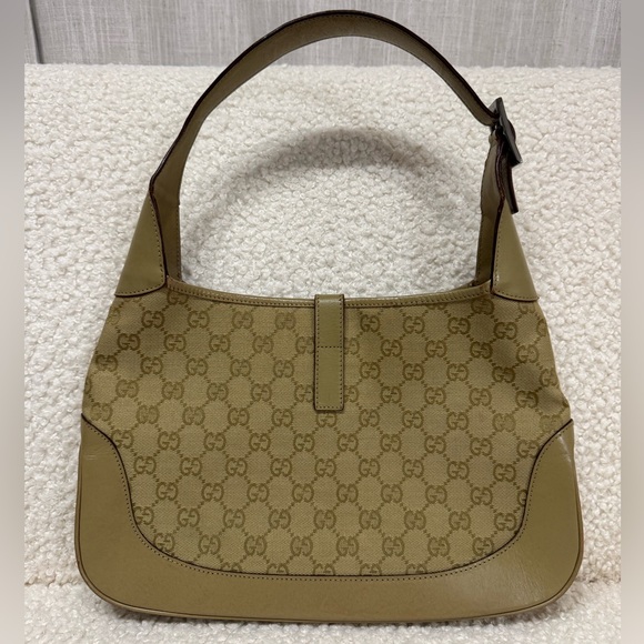 Gucci Jackie 1961 Leather and Canvas Shoulder Bag - Picture 2 of 10